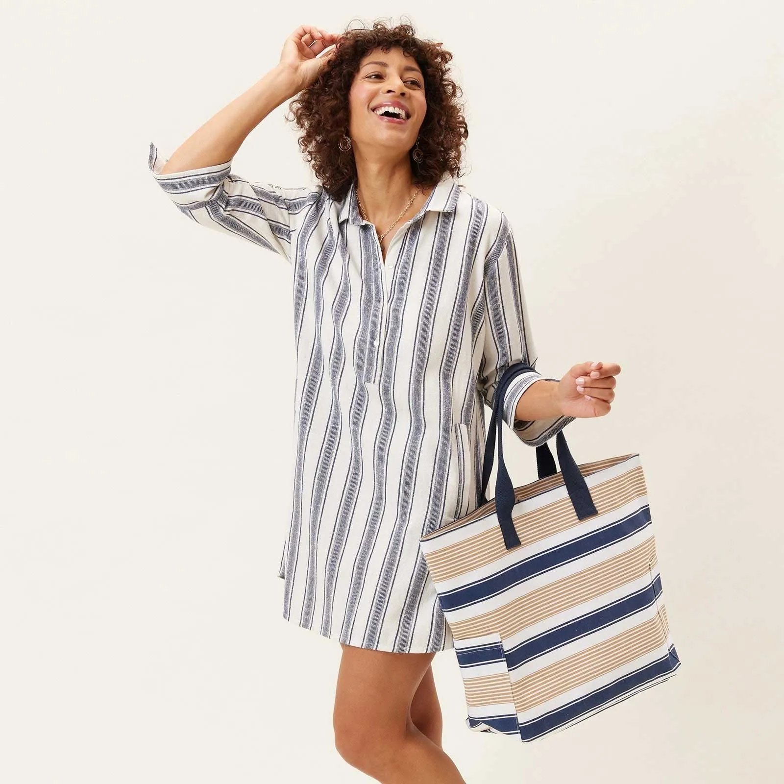 Classic Neutral Stripe Carryall