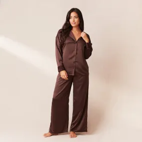 Classic Satin Pyjama Trousers - Chocolate