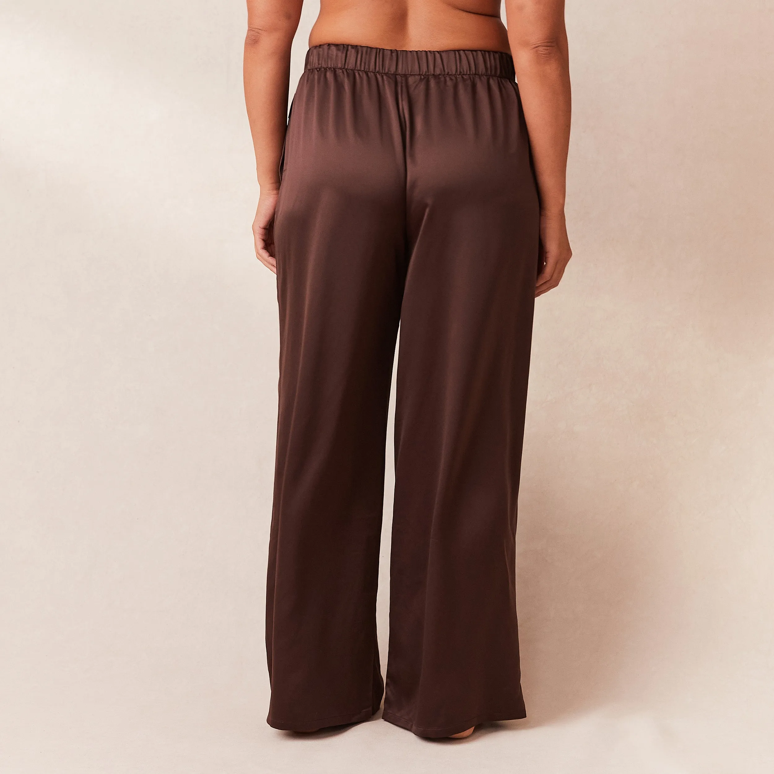 Classic Satin Pyjama Trousers - Chocolate