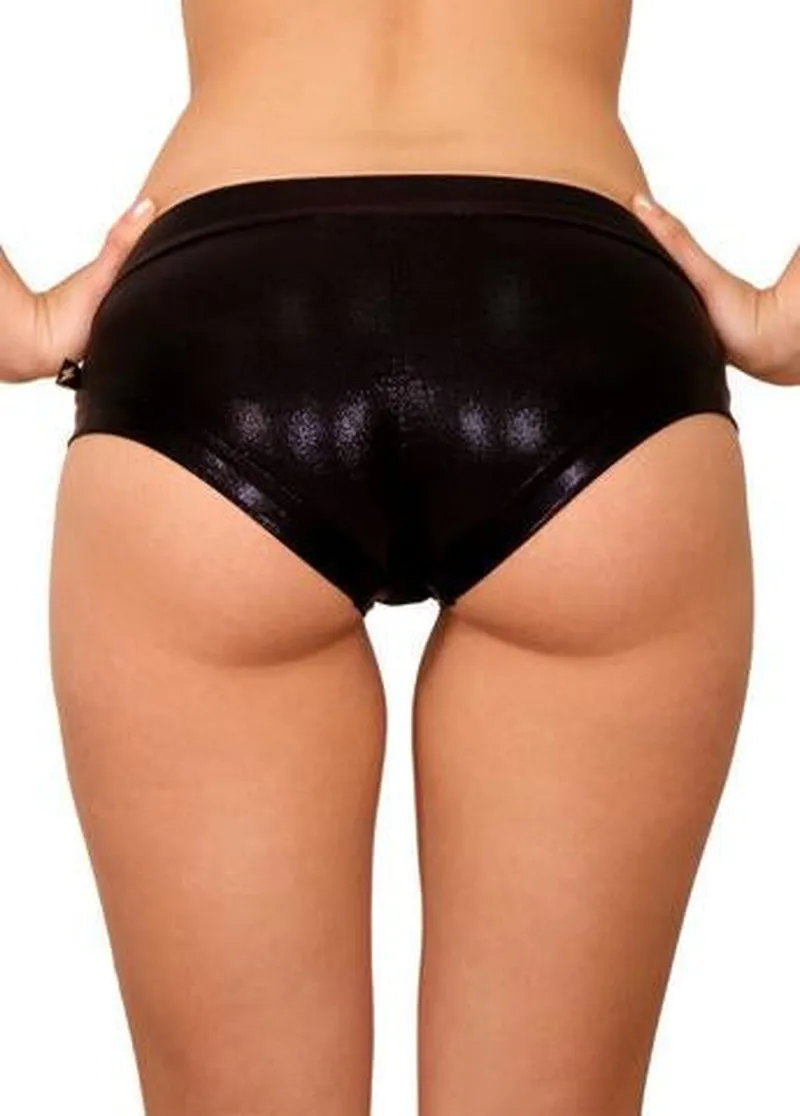 Cleo the Hurricane Hot Pants - Metallic Black