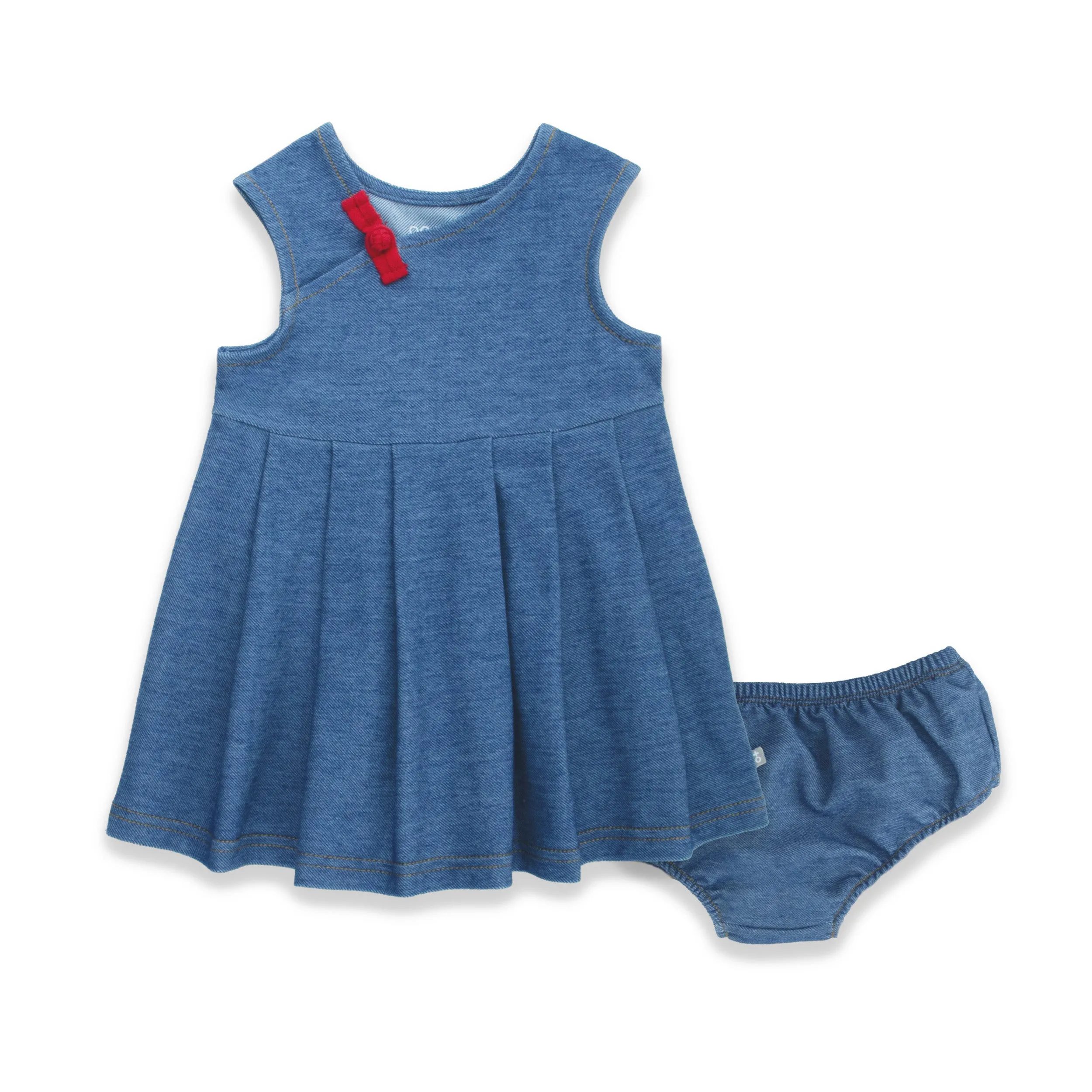 CNY Modern Blessings Baby Pleated Dress (Blue)