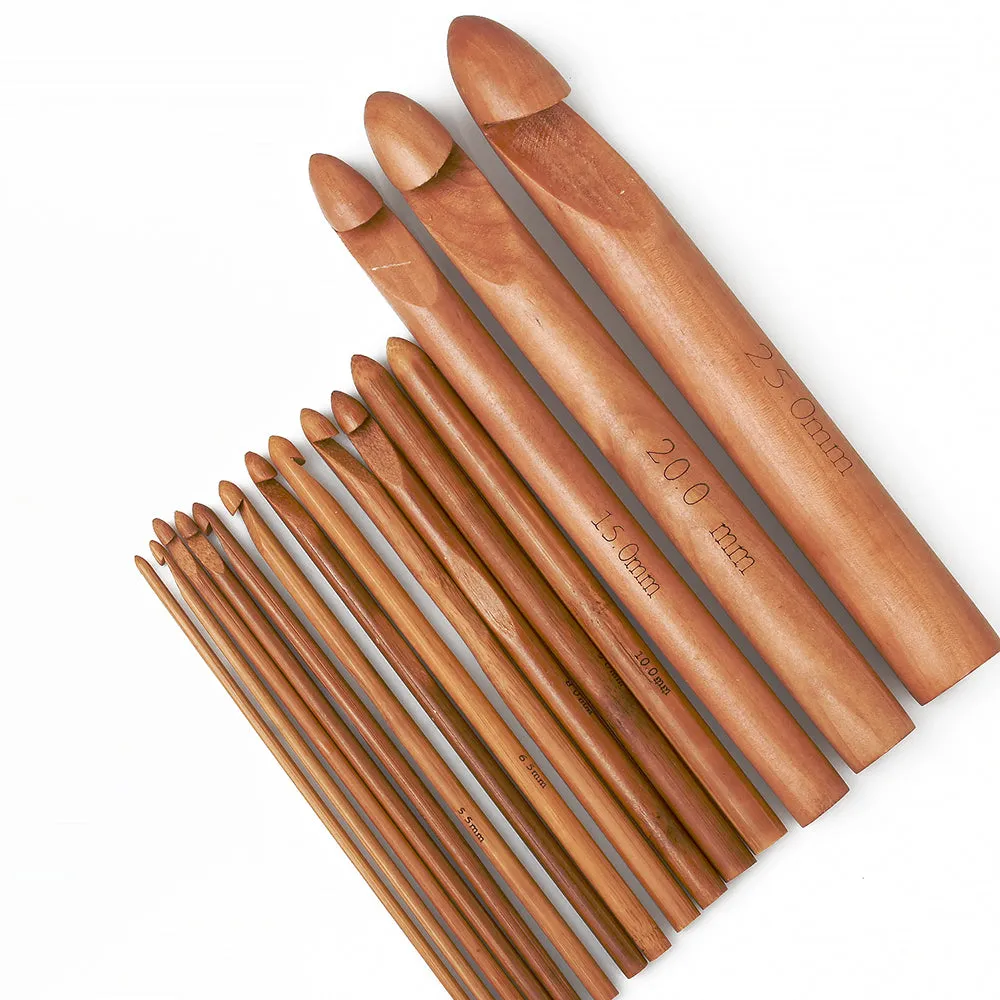 Crochet Needles Carbonized Bamboo Crochet Hooks Set Needles Hooks Knit Crafts supplies 15 Sizes/set 10315850