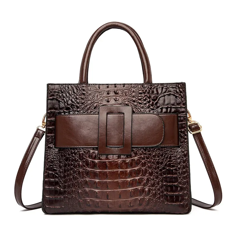 Croco Capacious Handbag