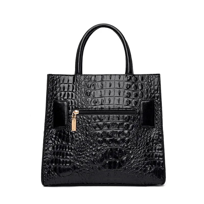 Croco Capacious Handbag