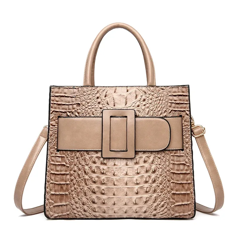 Croco Capacious Handbag