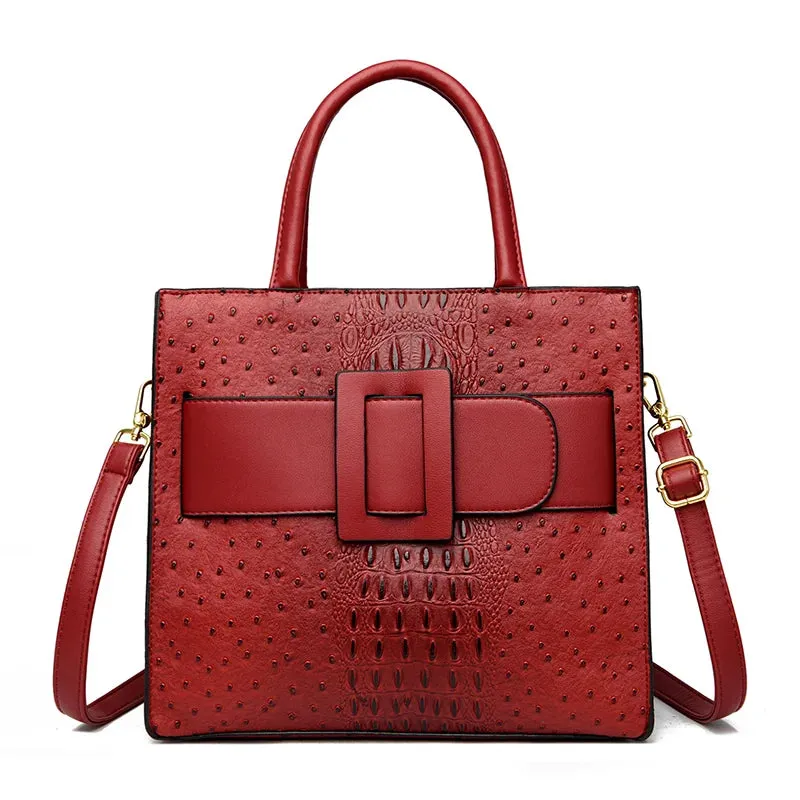 Croco Capacious Handbag