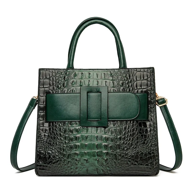 Croco Capacious Handbag