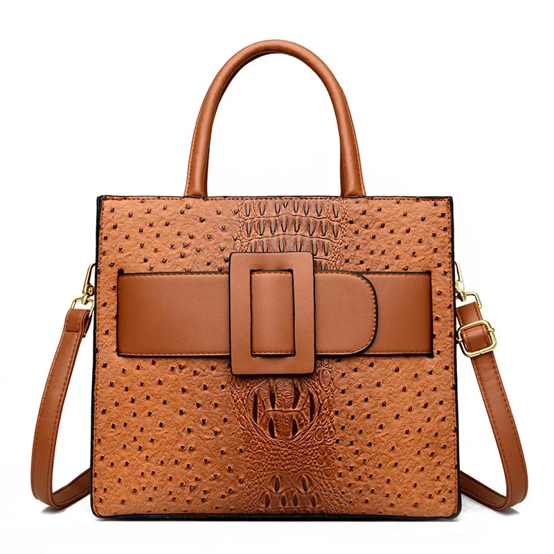 Croco Capacious Handbag