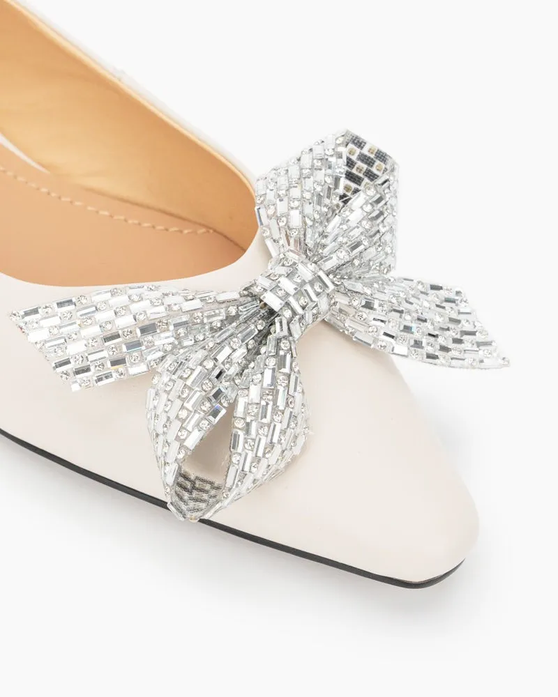 Cute Bowknot Crystals Comfort Lightweight Loafers