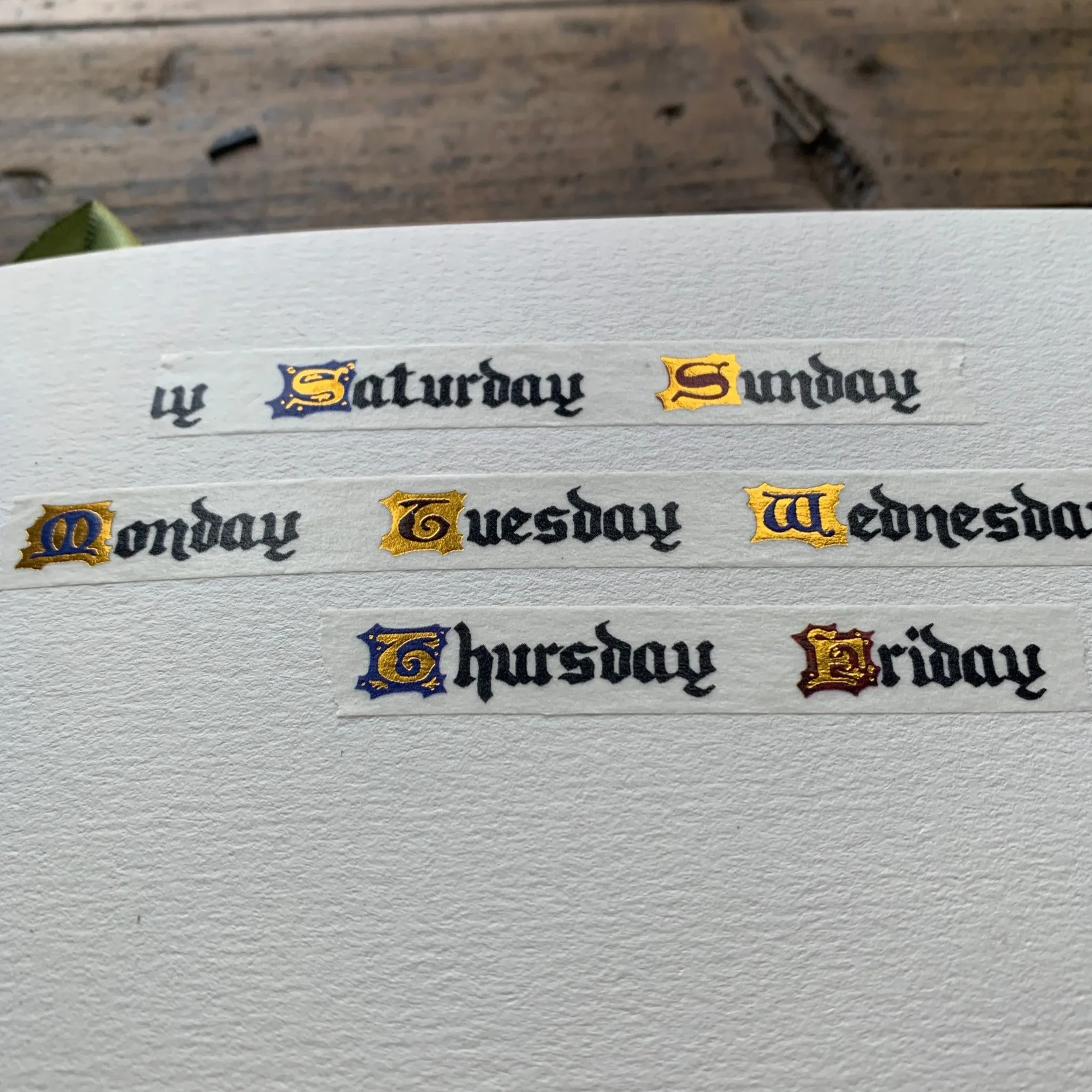 Days of the Week Washi Tape