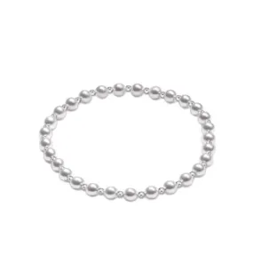 E Newton Classic Grateful Pattern Bead Bracelet - Sterling Pearl