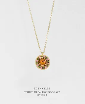 EDEN   ELIE Striped Medallion necklace - Lovebird