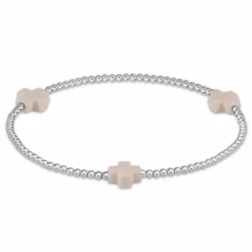 ENewton Signature Cross 2mm Sterling Off-White Bracelet