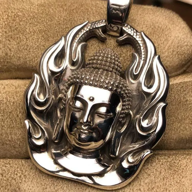 Flaming Buddha Chains Pendant