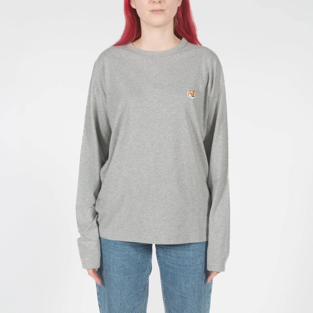 FOX HEAD PATCH REGULAR LS T SHIRT GREY MELANGE