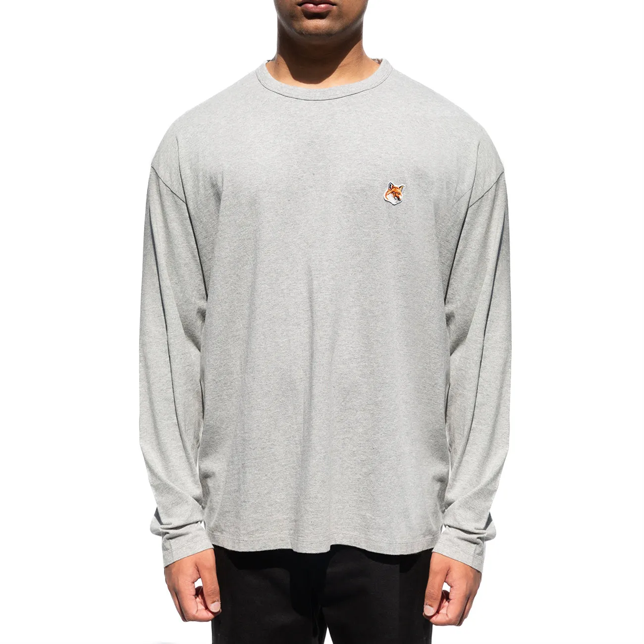 FOX HEAD PATCH REGULAR LS T SHIRT GREY MELANGE