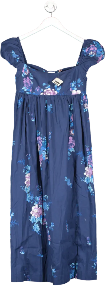 Free People Blue Floral Cut Out Maxi Dress UK S