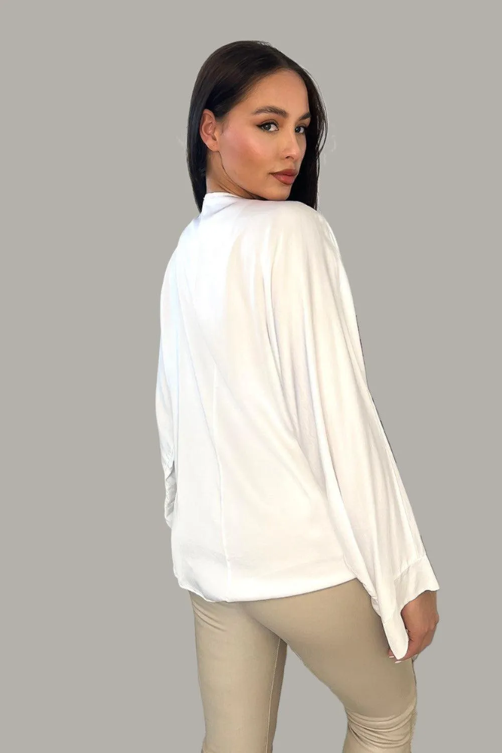 Front Tie Up Satin Blouse