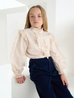 Genevieve Embroidered Frill Blouse