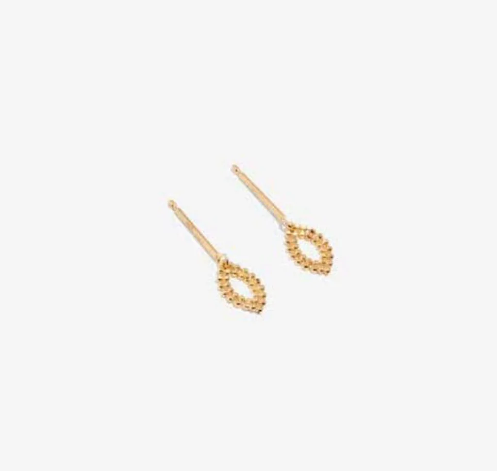 Golden Eye Earrings (pair), 18k Gold