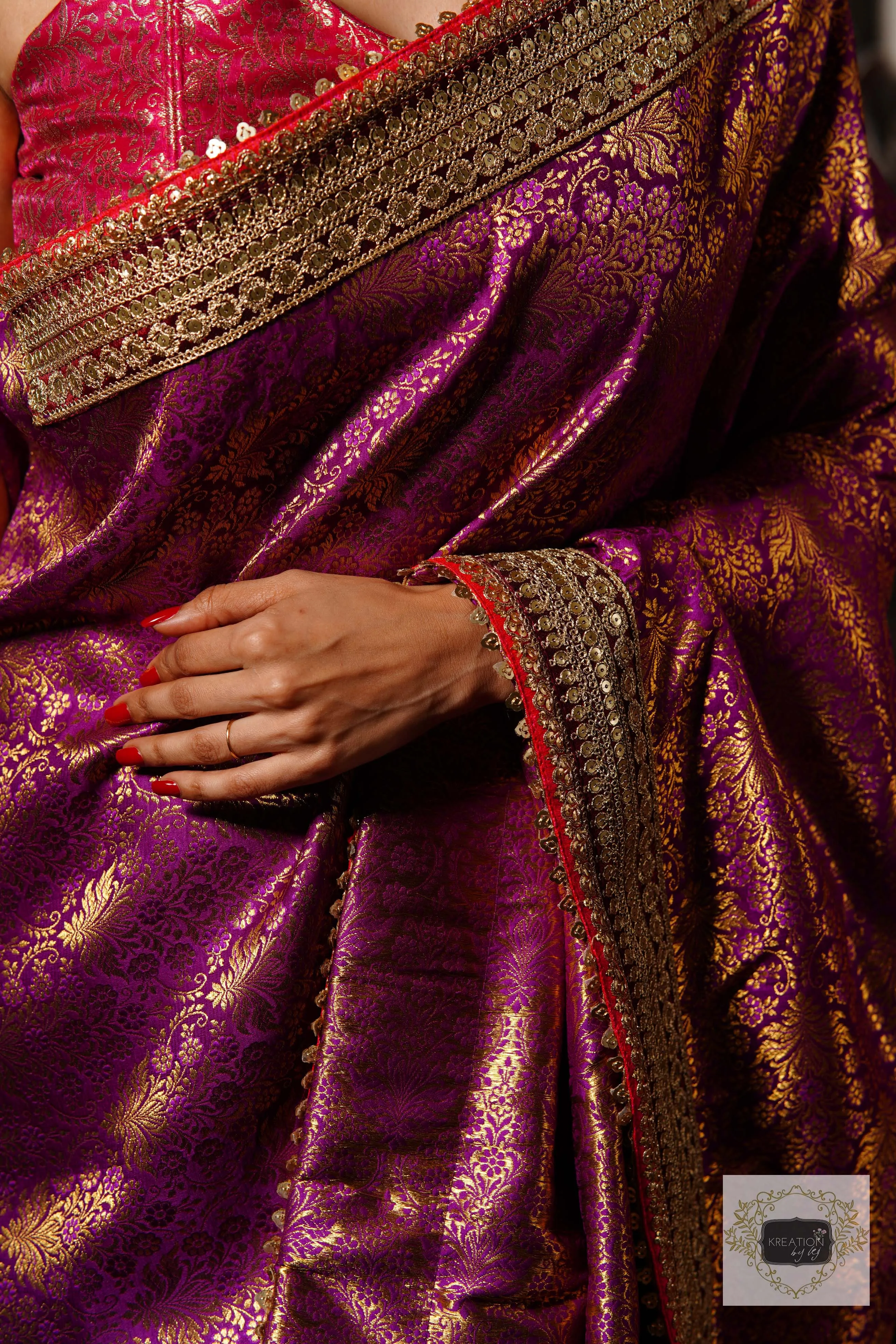 Gulab Jamuni Half Banarasi Saree