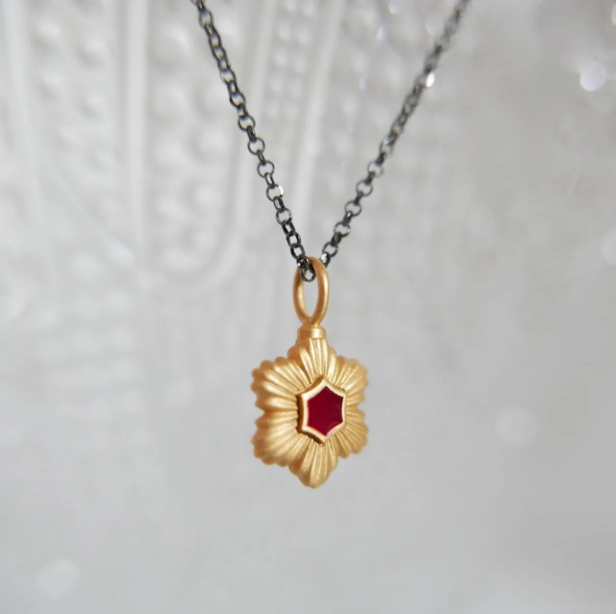 Handmade Necklace With Gold Plated Silver Star Pendant