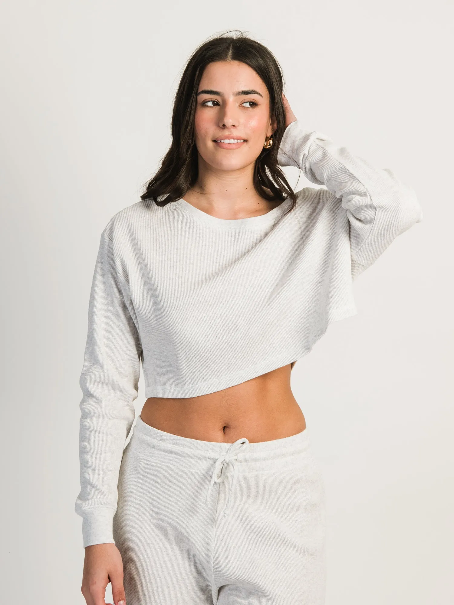 HARLOW OTS WAFFLE LONG SLEEVE MELANGE