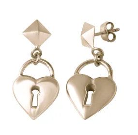 Heart Padlock Earrings