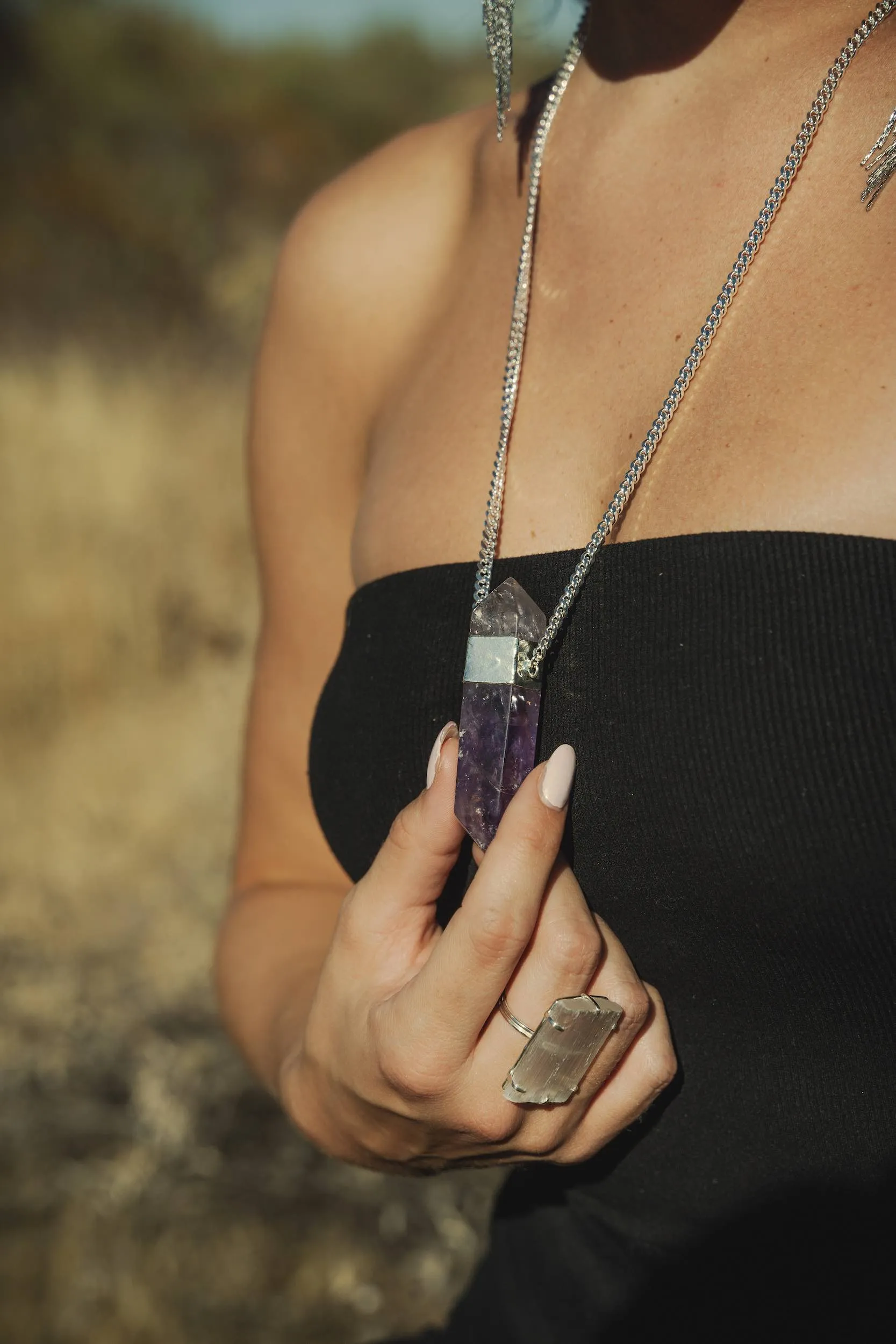 Highest Self Amethyst Silver Necklace