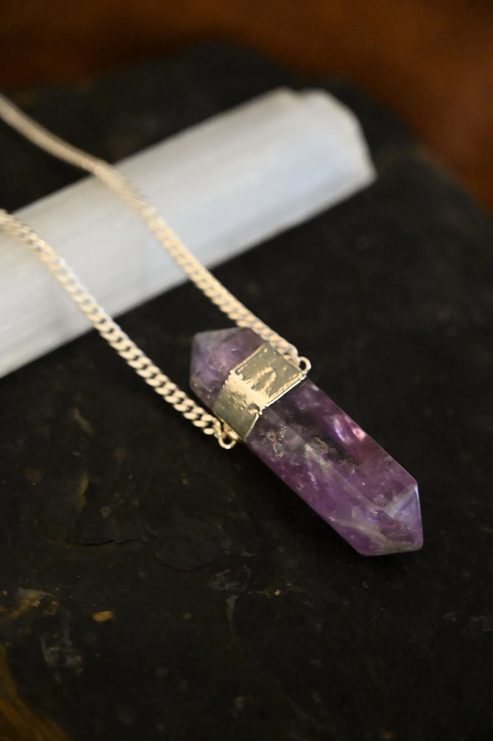 Highest Self Amethyst Silver Necklace