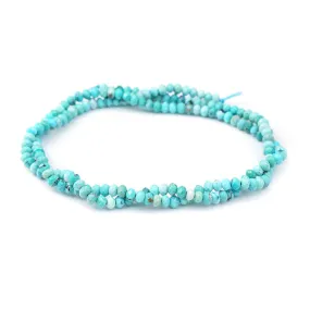 Hubei Turquoise 2X3mm Light Blue Rondelle Faceted AAA Grade - 15-16 Inch