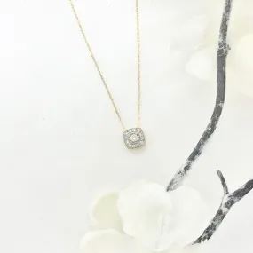 Icicles 10k Gold Diamond Halo Necklace