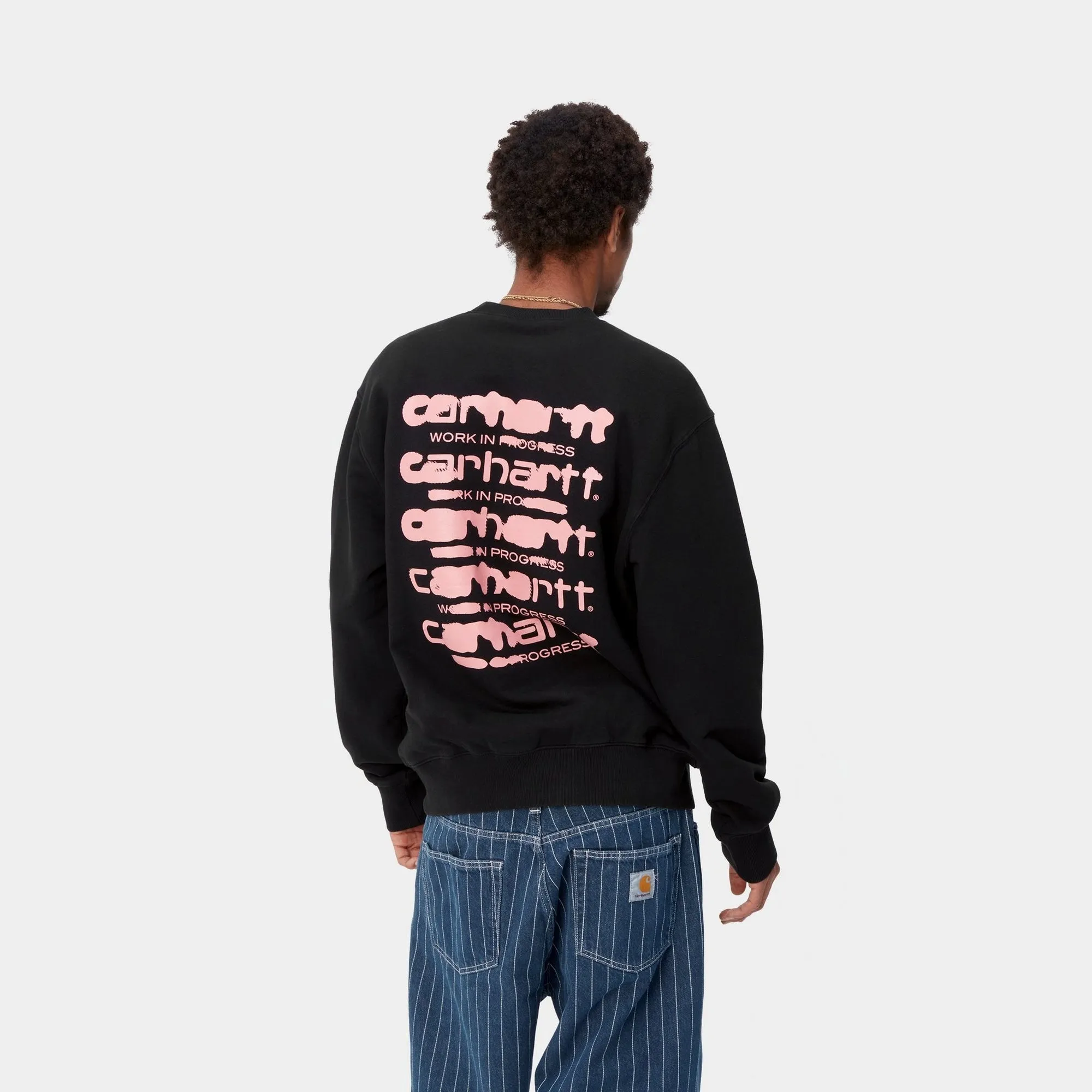 Ink Bleed Sweatshirt | Black / Pink (stone washed)