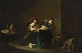 Interior with a Gentleman Playing a Lute and a Lady Singing