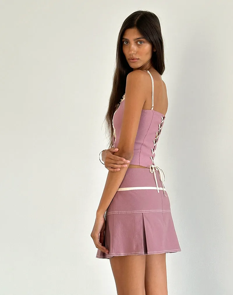 Istari Mini Skirt in Dusky Pink