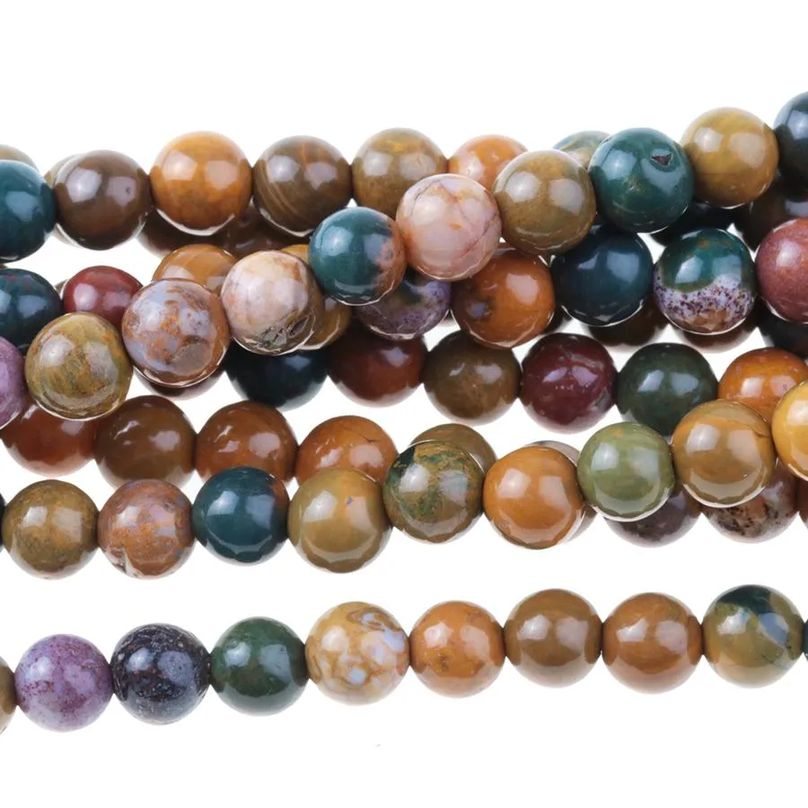 Kabamby Ocean Jasper 4mm Round 8-Inch