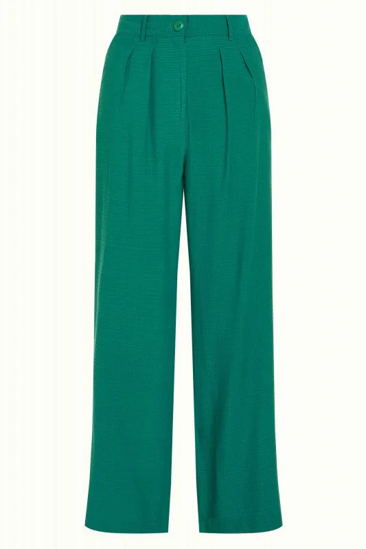 King Louie Eden Green Fintan Zenni Viscose & Rayon Trousers