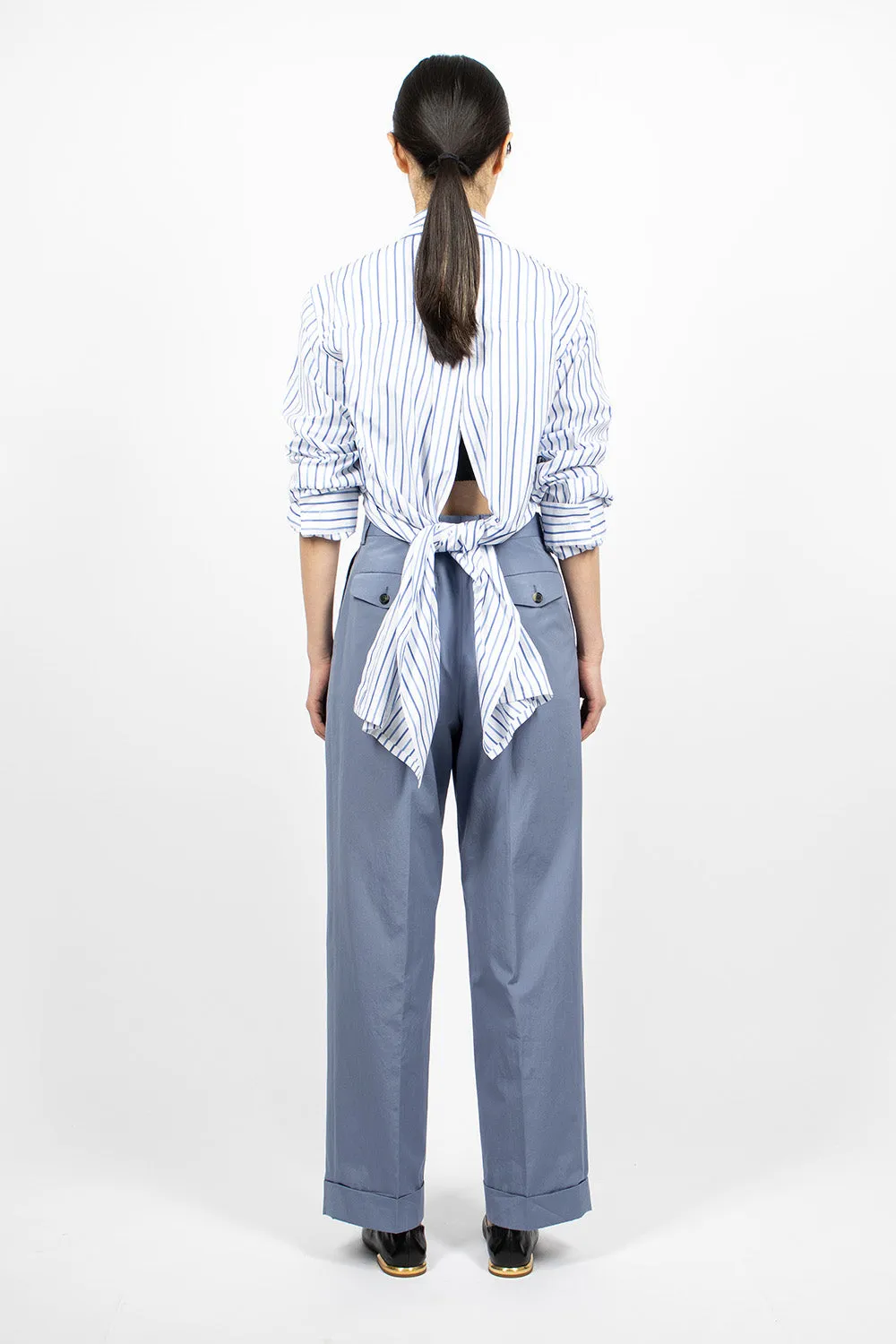 Knotted Shirt Blue Stripe