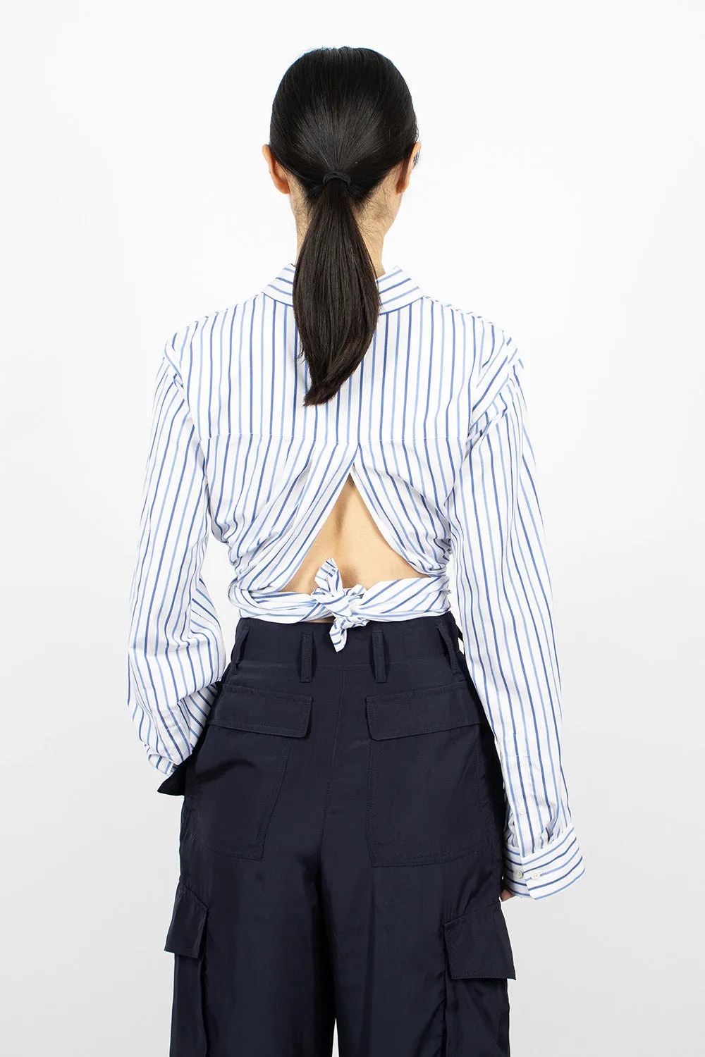 Knotted Shirt Blue Stripe