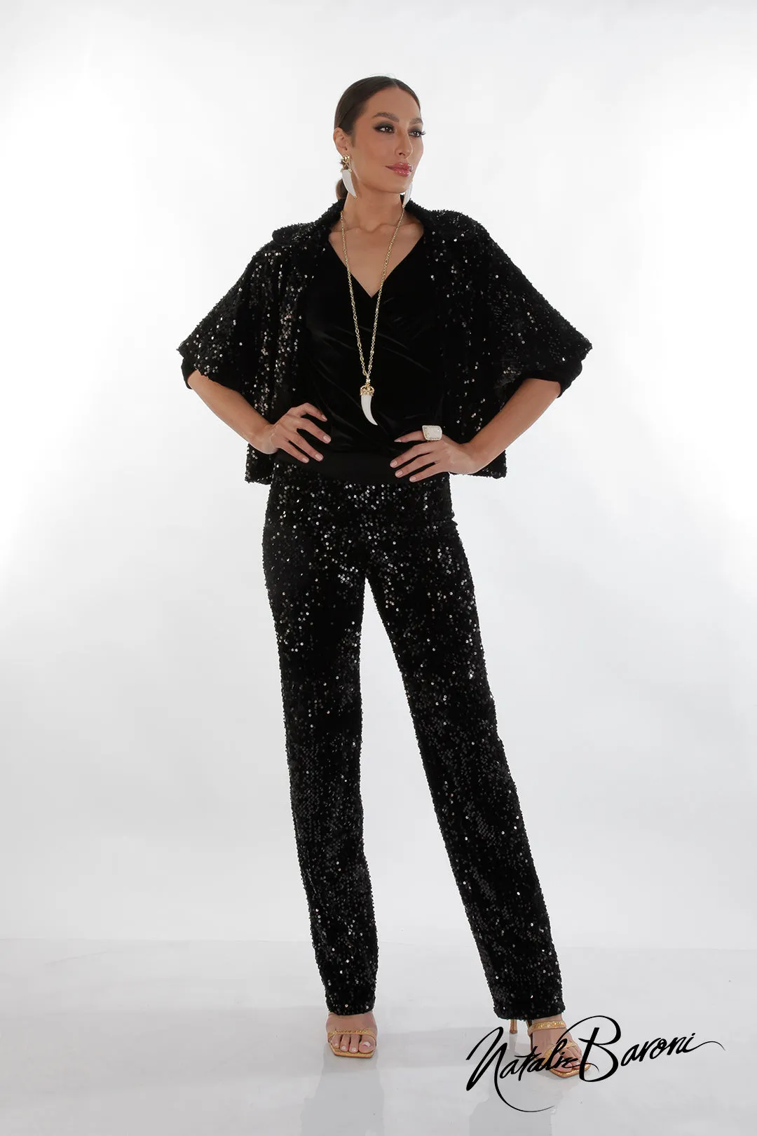 La Scala Sequin Stiletto Pant