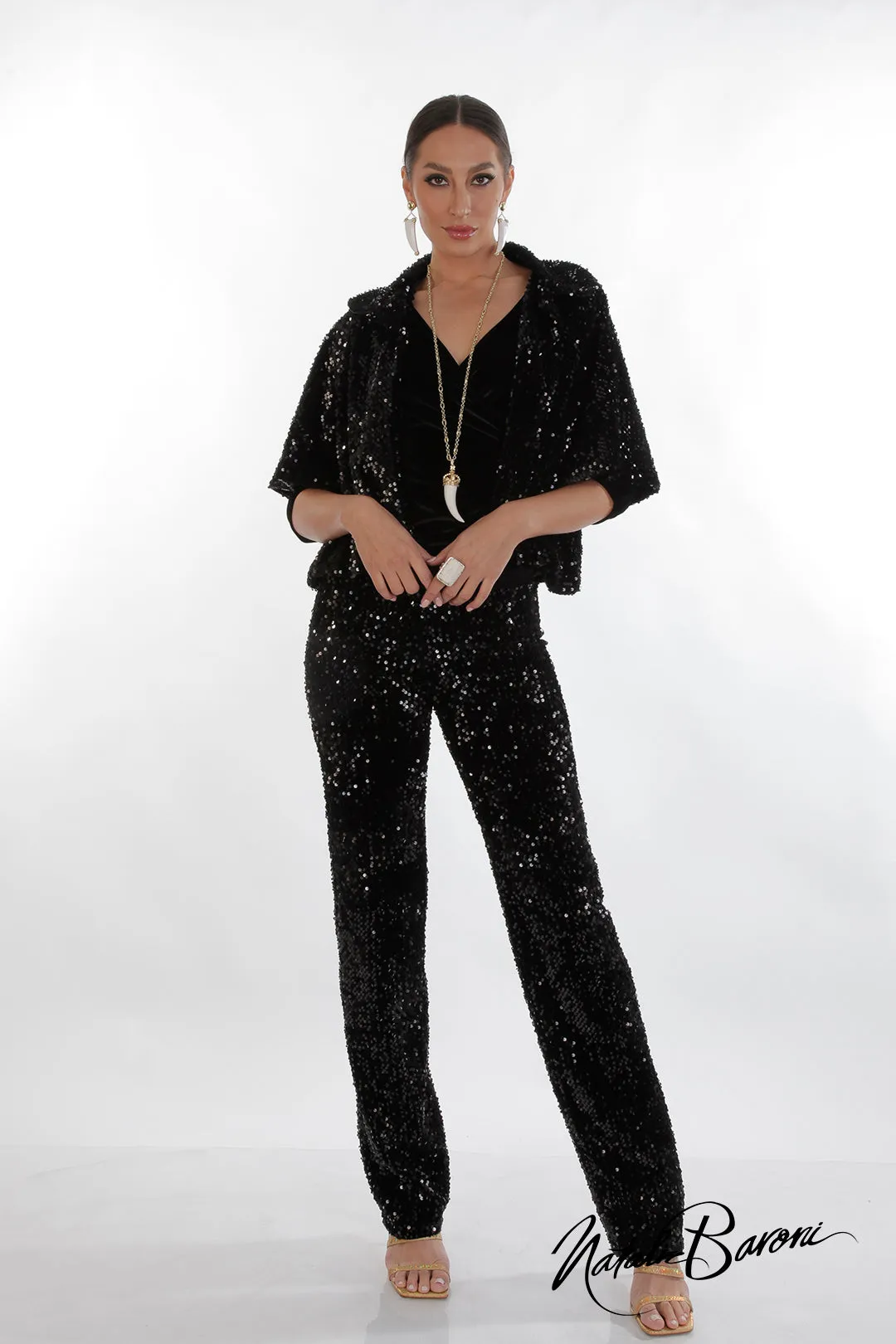 La Scala Sequin Stiletto Pant