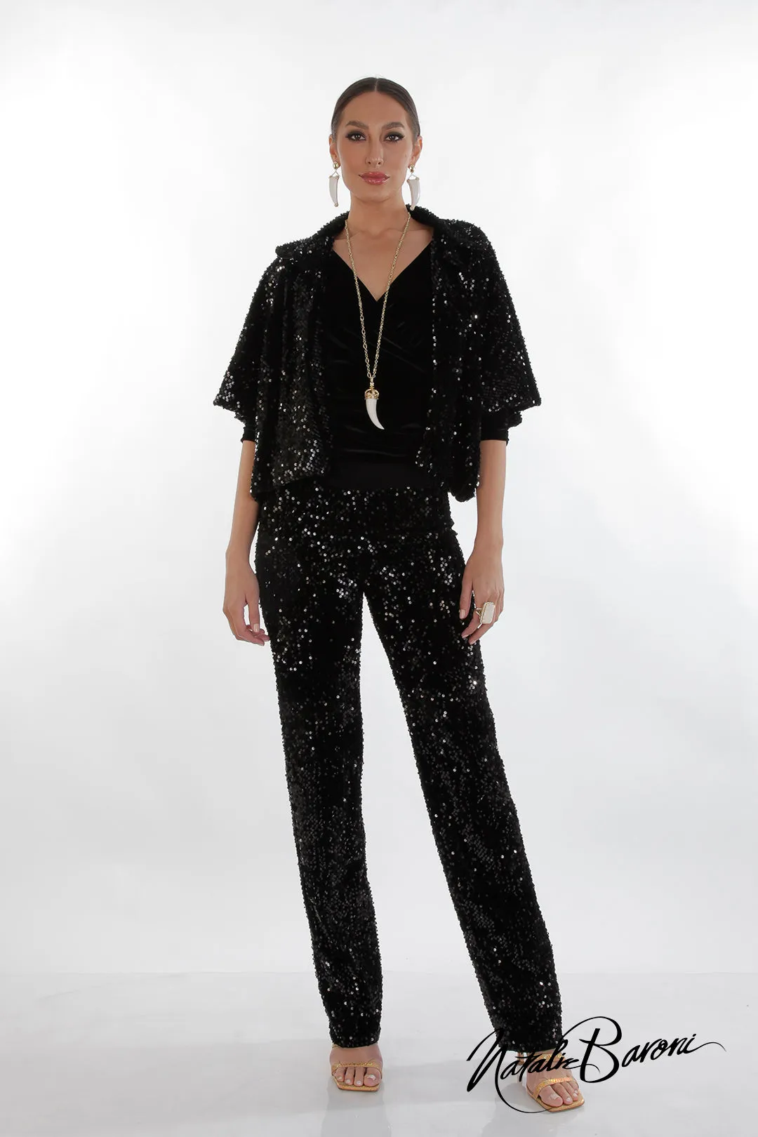 La Scala Sequin Stiletto Pant