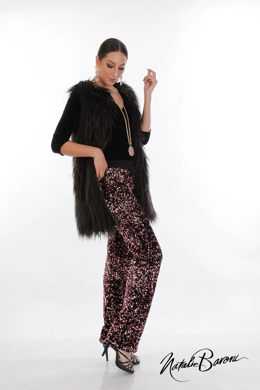 La Scala Sequin Stiletto Pant