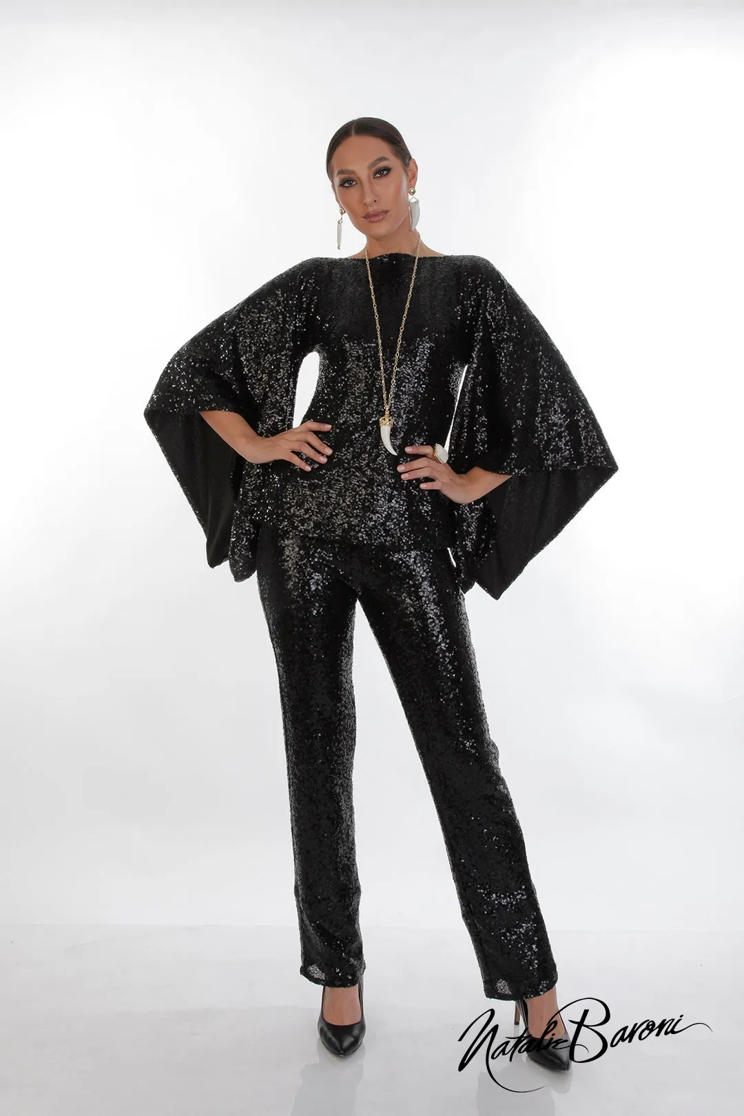 La Scala Sequin Stiletto Pant