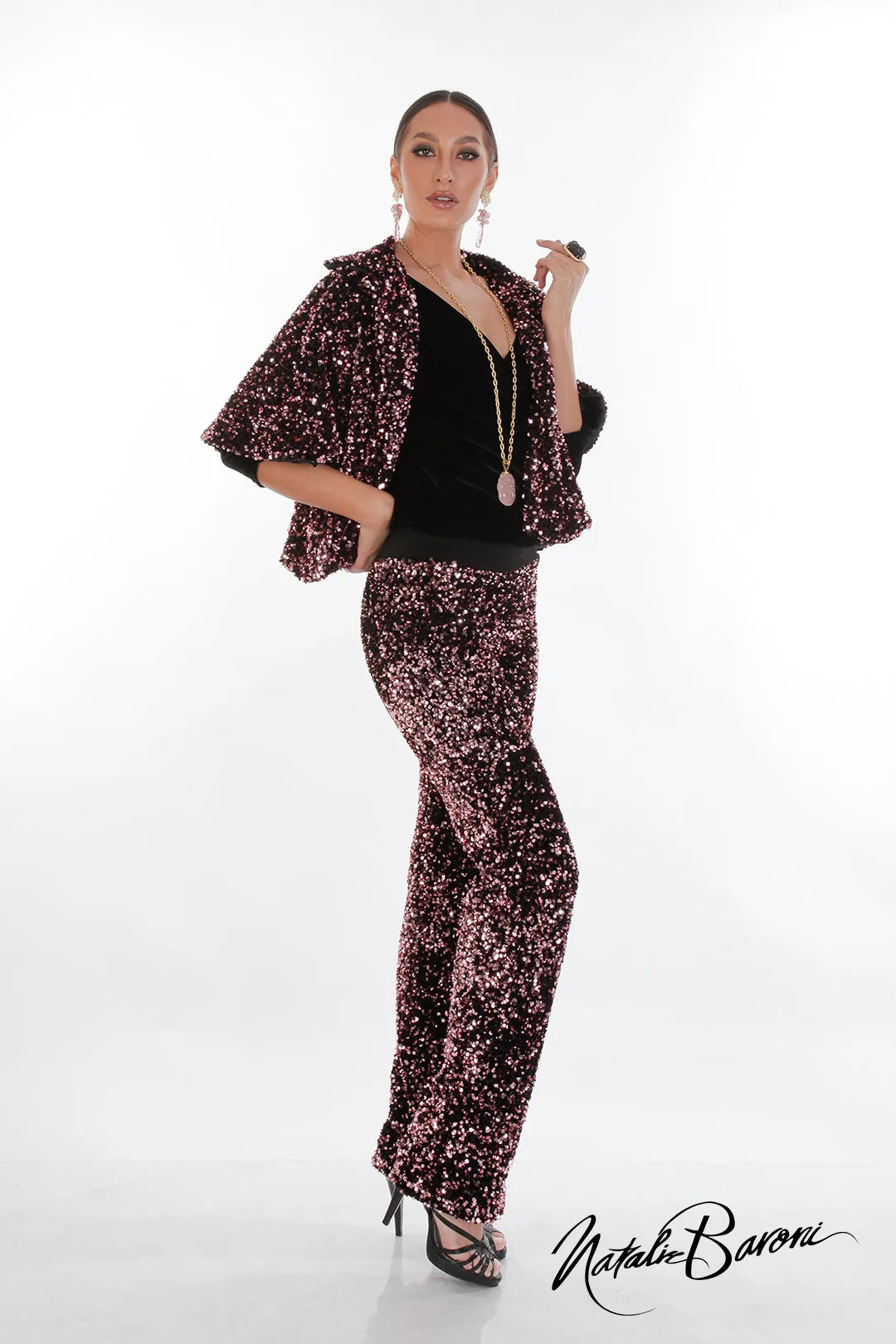 La Scala Sequin Stiletto Pant