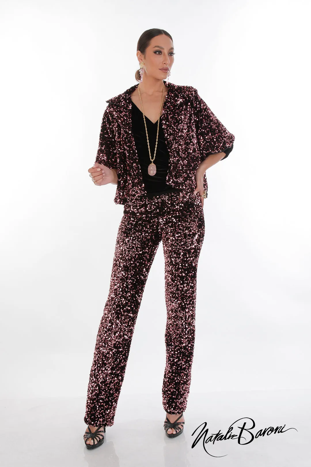 La Scala Sequin Stiletto Pant