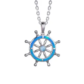 Larimar Wheel of Dharma Pendant