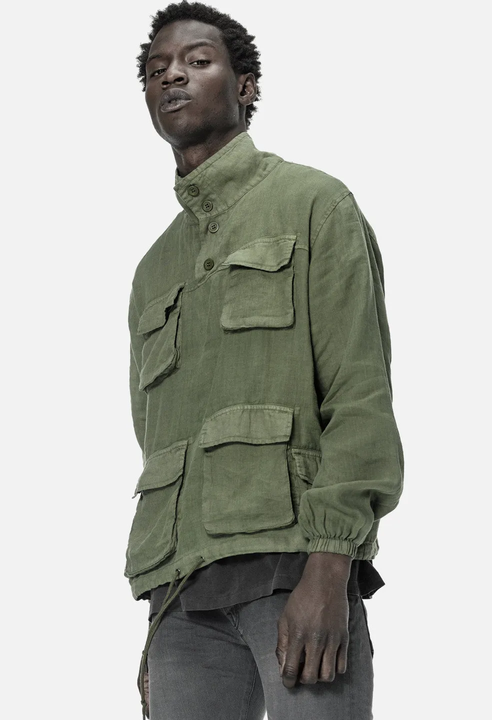 Linen M65 Pullover / Olive