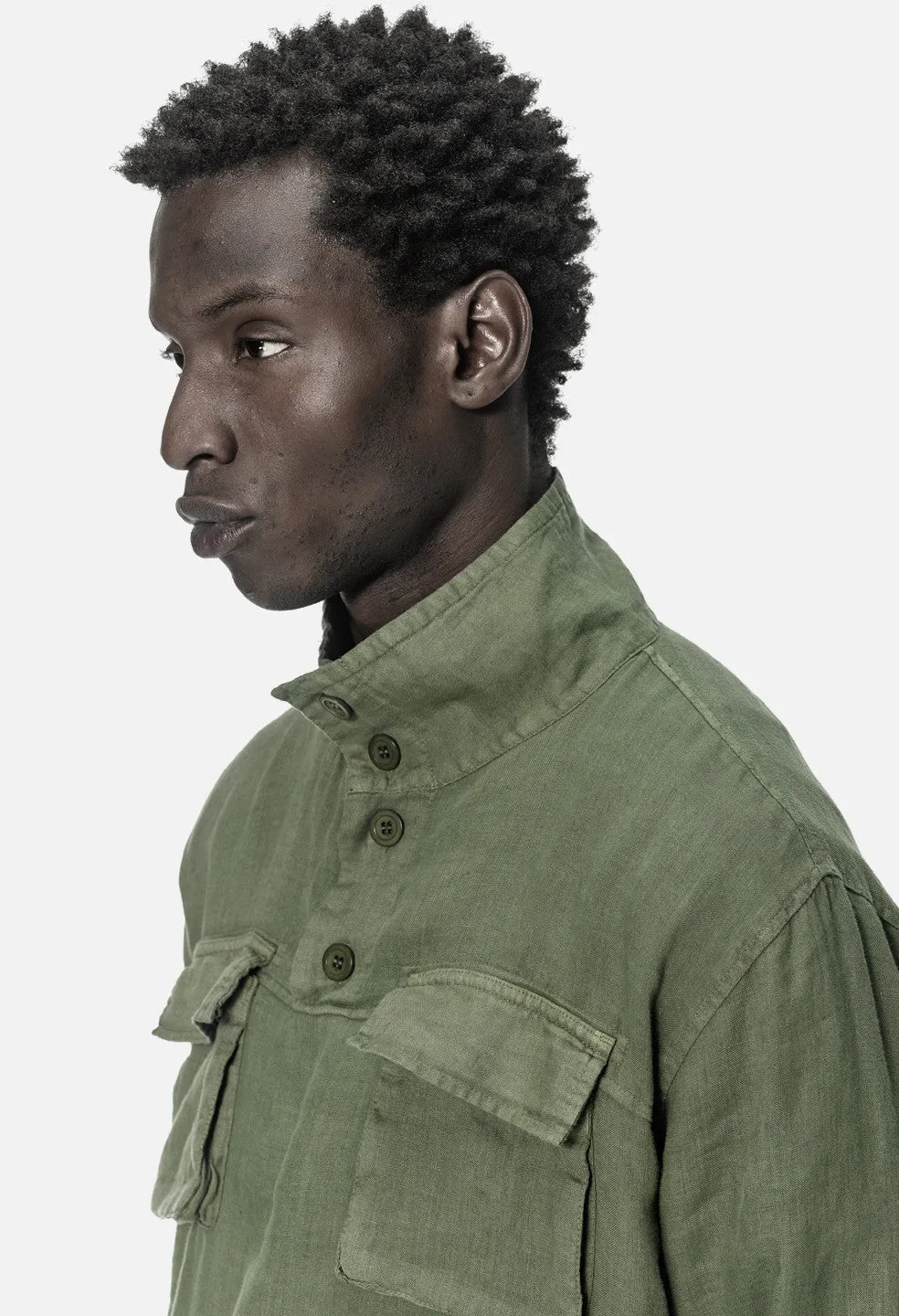 Linen M65 Pullover / Olive