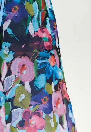 Liquorish Floral Print Maxi Wrap Dress With Frill Details